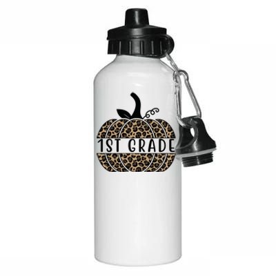 1st Grade Leopard Pumpkin Aluminum Water Bottle