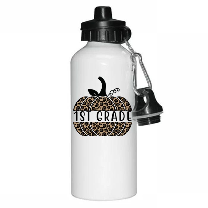 1st Grade Leopard Pumpkin Aluminum Water Bottle