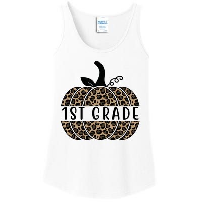 1st Grade Leopard Pumpkin Ladies Essential Tank