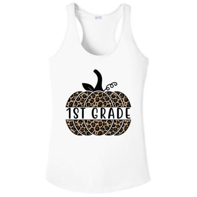 1st Grade Leopard Pumpkin Ladies PosiCharge Competitor Racerback Tank