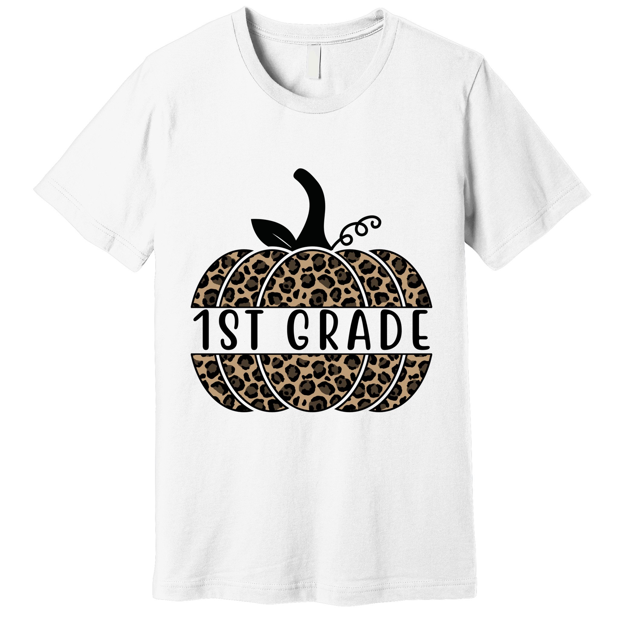 1st Grade Leopard Pumpkin Premium T-Shirt
