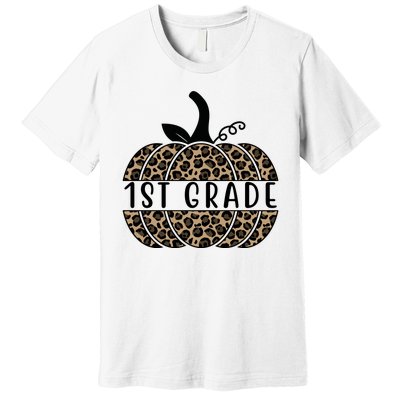 1st Grade Leopard Pumpkin Premium T-Shirt