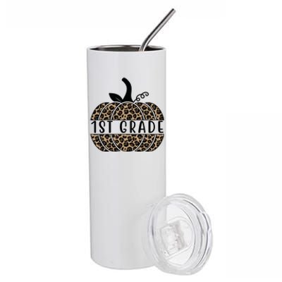 1st Grade Leopard Pumpkin Stainless Steel Tumbler