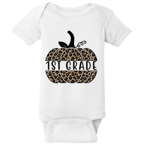 1st Grade Leopard Pumpkin Baby Bodysuit