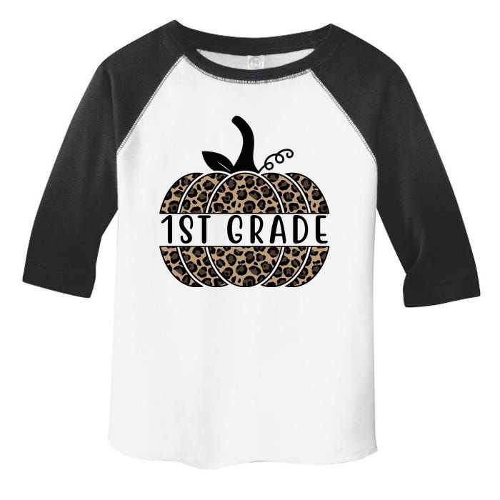 1st Grade Leopard Pumpkin Toddler Fine Jersey T-Shirt