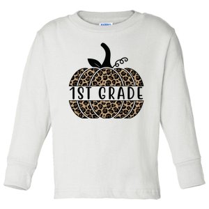 1st Grade Leopard Pumpkin Toddler Long Sleeve Shirt