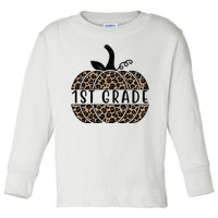 1st Grade Leopard Pumpkin Toddler Long Sleeve Shirt