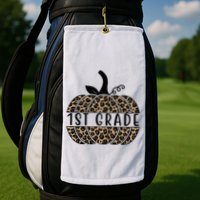 1st Grade Leopard Pumpkin Golf Towel