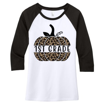 1st Grade Leopard Pumpkin Women's Tri-Blend 3/4-Sleeve Raglan Shirt