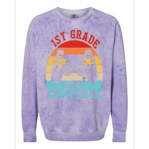 1st Grade Level Complete Last Day Of School Graduation Colorblast Crewneck Sweatshirt