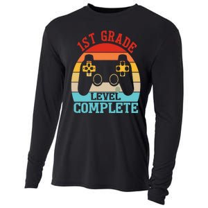 1st Grade Level Complete Last Day Of School Graduation Cooling Performance Long Sleeve Crew