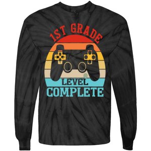 1st Grade Level Complete Last Day Of School Graduation Tie-Dye Long Sleeve Shirt