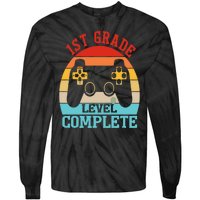 1st Grade Level Complete Last Day Of School Graduation Tie-Dye Long Sleeve Shirt