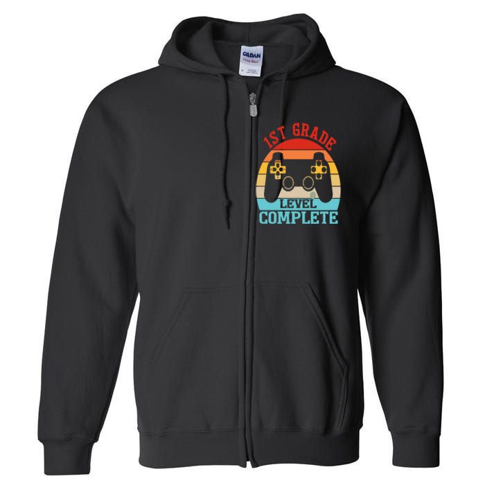 1st Grade Level Complete Last Day Of School Graduation Full Zip Hoodie