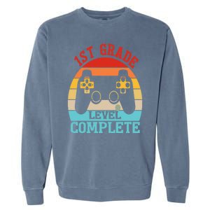 1st Grade Level Complete Last Day Of School Graduation Garment-Dyed Sweatshirt