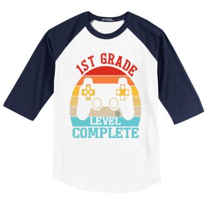 1st Grade Level Complete Last Day Of School Graduation Baseball Sleeve Shirt