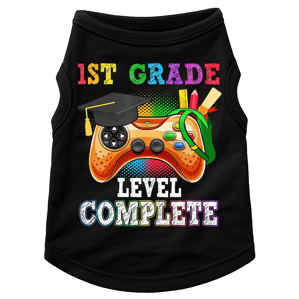 1St Grade Level Complete Last Day Of School Graduation Doggie Tank