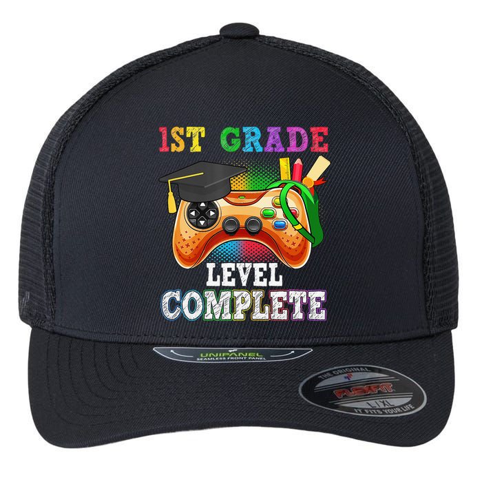 1St Grade Level Complete Last Day Of School Graduation Flexfit Unipanel Trucker Cap