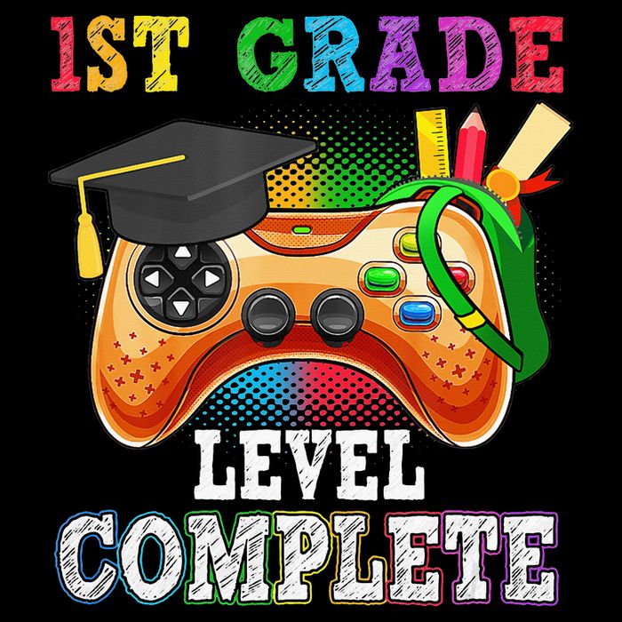 1St Grade Level Complete Last Day Of School Graduation Flexfit Unipanel Trucker Cap