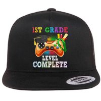 1St Grade Level Complete Last Day Of School Graduation Flat Bill Trucker Hat