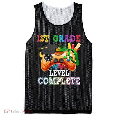 1St Grade Level Complete Last Day Of School Graduation Mesh Reversible Basketball Jersey Tank