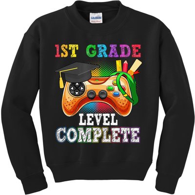 1St Grade Level Complete Last Day Of School Graduation Kids Sweatshirt