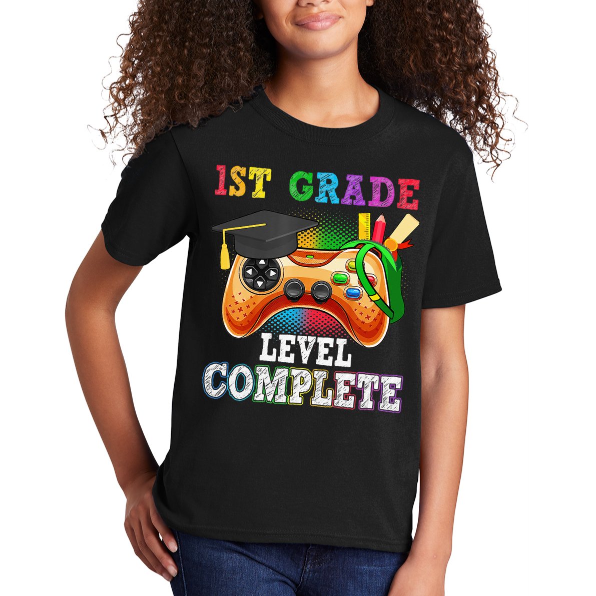 1St Grade Level Complete Last Day Of School Graduation Kids T-Shirt