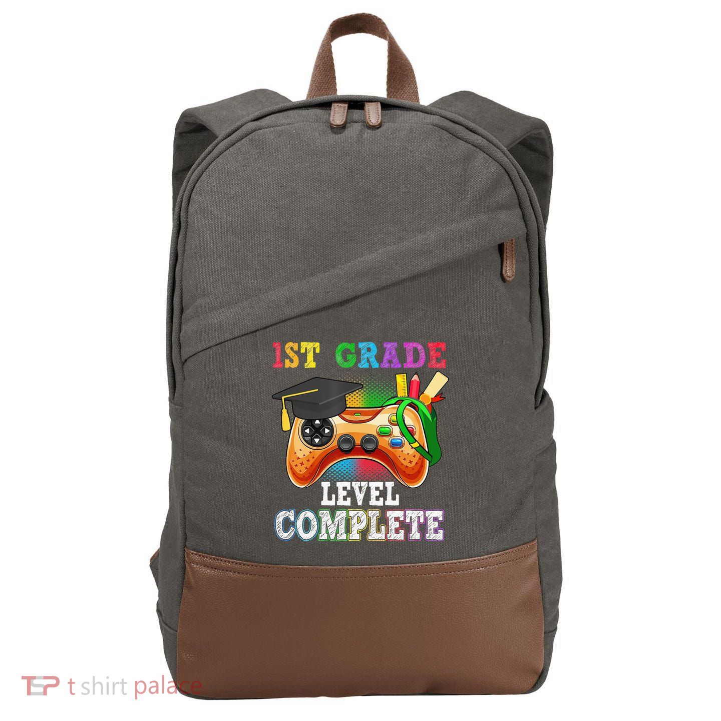 1St Grade Level Complete Last Day Of School Graduation Cotton Canvas Backpack
