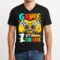 1St Grade Level Unlocked Game On 1St Grade Back To School V-Neck T-Shirt