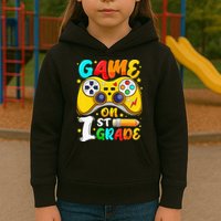 1St Grade Level Unlocked Game On 1St Grade Back To School Kids Hoodie