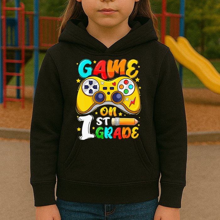 1St Grade Level Unlocked Game On 1St Grade Back To School Kids Hoodie