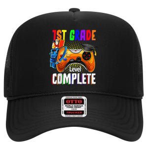 1th Grade Level Complete Last Day Of School Graduation High Crown Mesh Back Trucker Hat