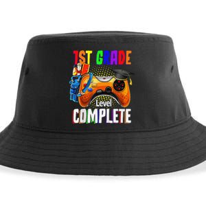 1th Grade Level Complete Last Day Of School Graduation Sustainable Bucket Hat