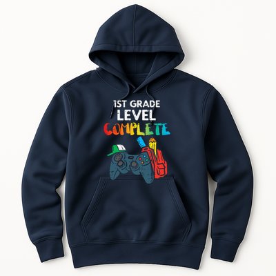 1st Grade Level Complete Gaming Boy Last Day Of School Gamer Hoodie