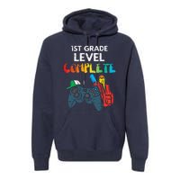 1st Grade Level Complete Gaming Boy Last Day Of School Gamer Premium Hoodie