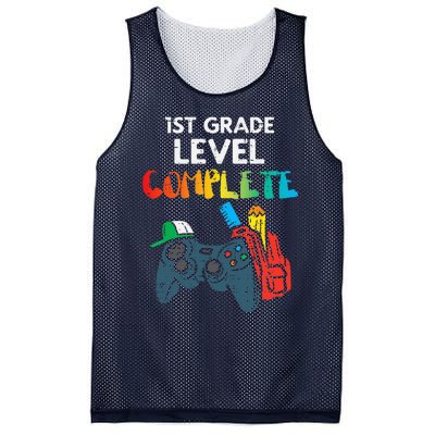 1st Grade Level Complete Gaming Boy Last Day Of School Gamer Mesh Reversible Basketball Jersey Tank