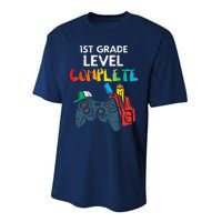 1st Grade Level Complete Gaming Boy Last Day Of School Gamer Performance Sprint T-Shirt