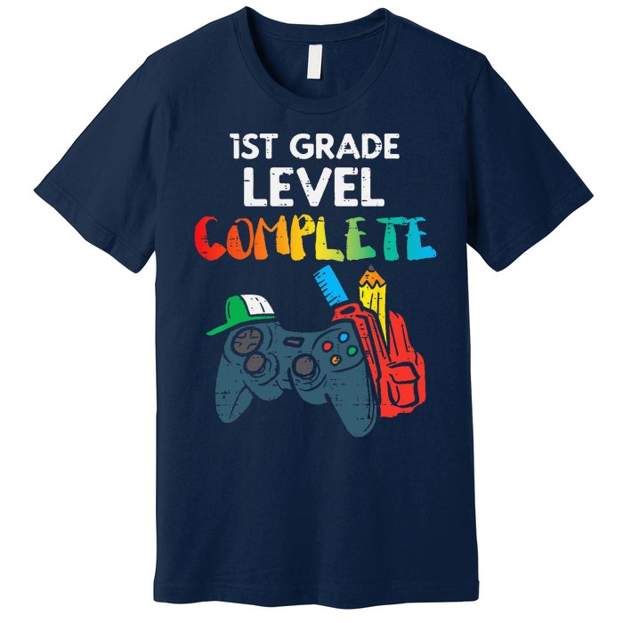 1st Grade Level Complete Gaming Boy Last Day Of School Gamer Premium T-Shirt