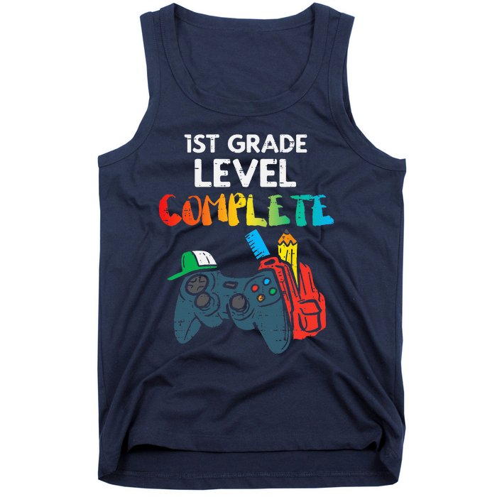 1st Grade Level Complete Gaming Boy Last Day Of School Gamer Tank Top