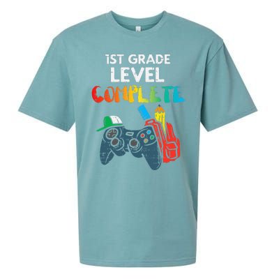 1st Grade Level Complete Gaming Boy Last Day Of School Gamer Sueded Cloud Jersey T-Shirt