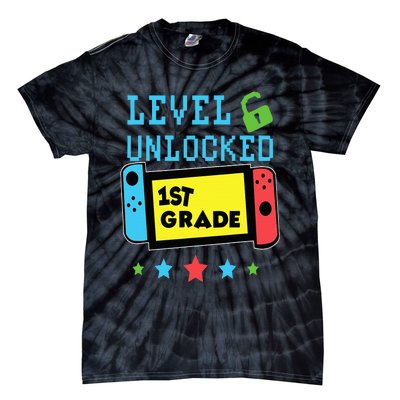 1st Grade Level Unlocked Gamer First Day Of School Tie-Dye T-Shirt