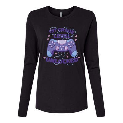 1st Grade Level Unlocked Back To School Gamer Womens Cotton Relaxed Long Sleeve T-Shirt