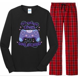 1st Grade Level Unlocked Back To School Gamer Long Sleeve Pajama Set