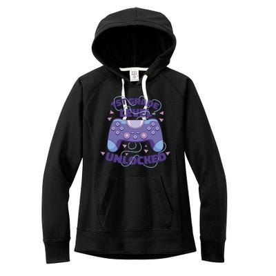 1st Grade Level Unlocked Back To School Gamer Women's Fleece Hoodie