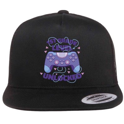 1st Grade Level Unlocked Back To School Gamer Flatbill Hat