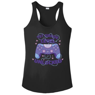 1st Grade Level Unlocked Back To School Gamer Ladies PosiCharge Competitor Racerback Tank