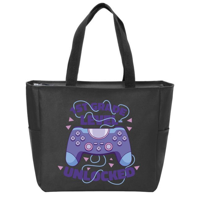 1st Grade Level Unlocked Back To School Gamer Zip Tote Bag