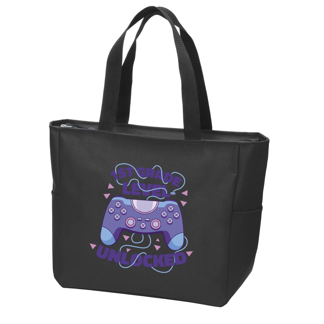 1st Grade Level Unlocked Back To School Gamer Zip Tote Bag