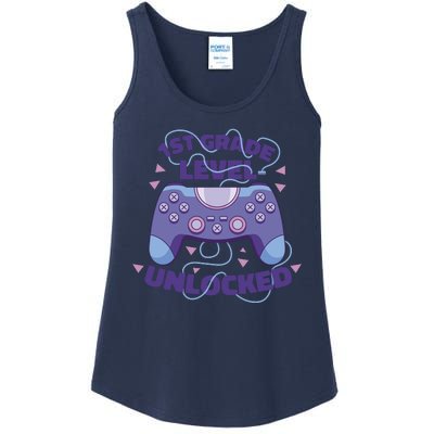 1st Grade Level Unlocked Back To School Gamer Ladies Essential Tank