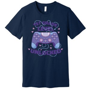 1st Grade Level Unlocked Back To School Gamer Premium T-Shirt